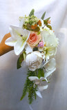 Bridal Bouquet - Cascading white & pink combinations