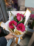 Hand Bouquet - 3-pc Fresh Roses