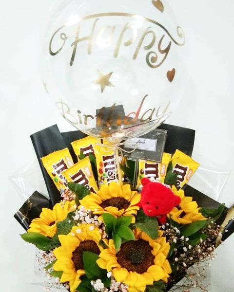 Chocolate Bouquet - Sunflower and M&M