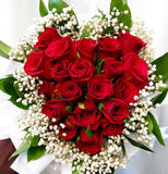 Hand Bouquet - 20-pc Love-shaped Fresh Roses