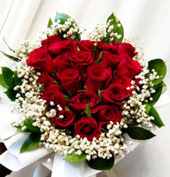 Hand Bouquet - 20-pc Love-shaped Fresh Roses