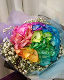 Hand Bouquet - Rainbow Hydrangea