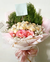 Chocolate Bouquet - All Ferrero Rocher with Fresh Roses