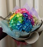 Hand Bouquet - Rainbow Hydrangea